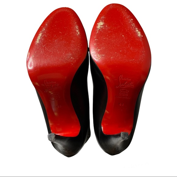 Christian Louboutin Alta Ariella Black Leather Knee High Boots 41 - Picture 9 of 16